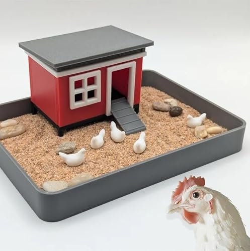 UglaForge Chicken Zen Garden - Desk Accessory Sand Garden DIY Kit Gifts for Him Her Office Decor Fidget Fun Therapy