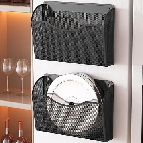 HUHSWOF Übergröße Magnetisches Hängeregal für den Kühlschrank, Küchenorganisation Keine Installation Erforderlich, Gewürze Bequeme Lagerung Hergestellt aus Kohlenstoffstahl (1, Schwarz)