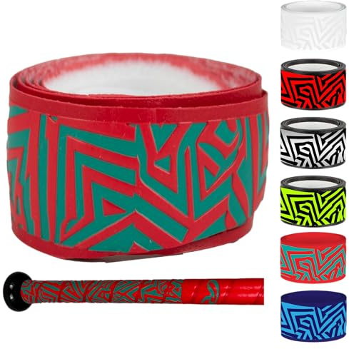 Rawlings Impugnatura RevGrip per mazza da baseball/softball, 1,80 mm, colore: verde acqua e rosso