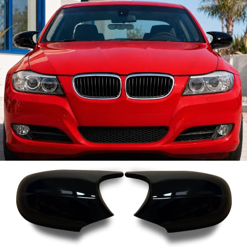 Haoyijiahui 2 PCS spiegelkappen für BMW E81 E82 E87 E88 E90 E91 E92 E93 LCI | E90 E91 2009-2011 E92 E93 2010-2013 Abdeckung Seitenspiegelgehäuse Rückspiegel Links und Recht Glanz Schwarz
