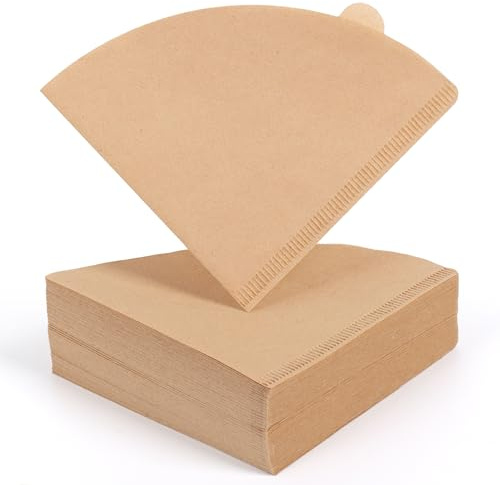Amkoskr Coffee Filter Papers 100pcs, Size 2 Disposable Unbleached Cone Filter-Paper for Coffee-Dripper & Coffee-Machine, 2-4 Cups