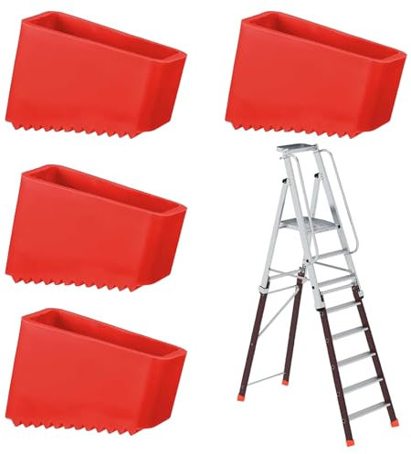 4 Pcs Ladder Feet, Ladder Rubber Feet, Ladder Feet Replacement, Step Ladder Feet, Step Ladders, Ladder Stabilizers, Anti-Slip Replacement Foot Covers for Home and Industrial Ladders