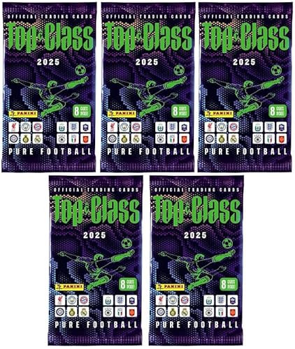 Panini FIFA Top Class 2025/5 Booster Packs – 40 cartes/cartes à collectionner de football et BB-Toy-Trades Toploader