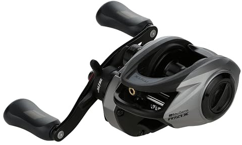 Abu Garcia Max X Low Profile Baitcasting-Rolle | Angelrolle für Süßwasser-Raubfische | Power Disk Carbon Drag | Graphitgehäuse | 6,8:1 Übersetzungsverhältnis | Mehrere Größen