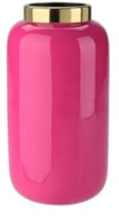 Gift Company Saigon, Vase mit Metallring, XS(H17cm), pink/Gold, 8x17x8cm