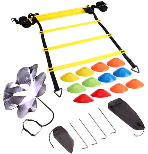 BUBEFSKD Football Agility Speed Ladder Stairs Straps Training Ladders Kit Agile Staircase Jumping Sensitive Soccer Sports Ladders Training