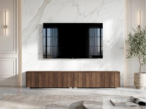 AXLIVING Barvo 2x100 TV Kommode Lowboard Dunkelbraun Nussbaum Warmia S