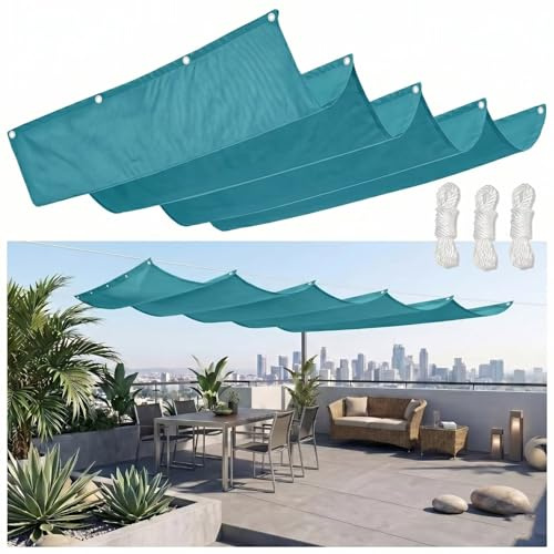 Telo di Ricambio per Pergola 150x200cm Onda Retrattile Impermeabile Tenda a Vela Parasole Tessuto Oxford Patio Blu