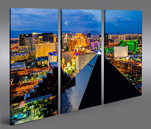 islandburner Bild Bilder auf Leinwand Las Vegas V4 Luxor 3p XXL Poster Leinwandbild Wandbild Dekoartikel Wohnzimmer Marke
