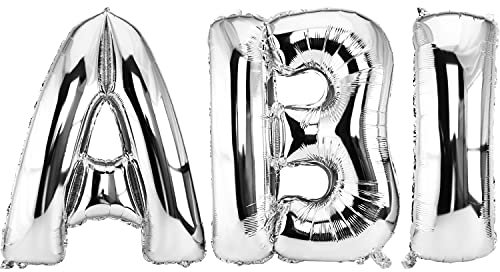 DekoRex Folienballons ABI 40cm Abitur Schulabschluss Feier (Silber)