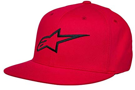 Alpinestars Herren Baseball Kappe Ageless Flat Hat, Rot Schwarz, S/M, 1035-81015