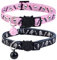BoomBone Totenkopf-Katzenhalsband mit Glöckchen, 2 Stück, sicheres Halloween-Welpenhalsband aus Nylon, Schwarz-Weiß, Unisex, Größe 17,8 cm - 27,9 cm für Katzen und kleine Hunde