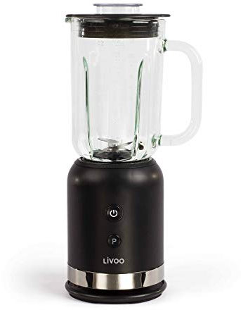 Livoo Blender Smoothie,Avec Bol en verre 600 ml + Gourde de Sport 600ml en tritan, 350W 4 Lames en Acier Inoxydable | DOP203