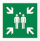 MBS-FIRE® Symbol Schild Sammelplatz 40 x 40 cm Alu Nachleuchtend ISO 7010