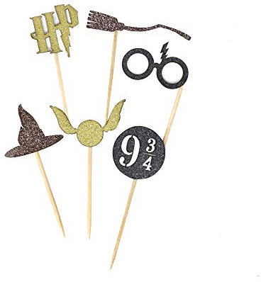 Confetti Pack Of 24 Harry P Inspired Cupcake Toppers For Wizard Birthday Party Halloween Christmas Decorations Supplies