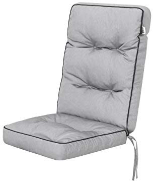 PillowPrim Sitzkissen für Gartenstühle und Campingstuhl – Für Outdoorfans & Gartenfreunde – Bequemer Sitzkomfort im Freien – Gepolstert, Asche, 50x50x70 cm
