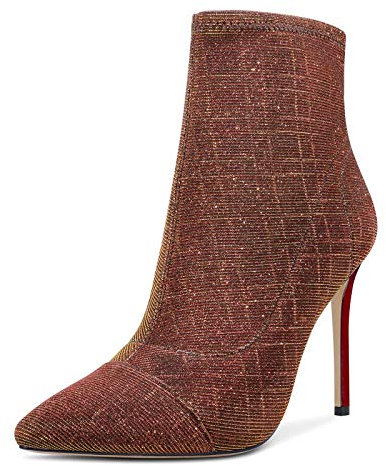 Castamere Donna Allungare Polacchine Tacco a Spillo 10CM Alto Tacco Stivali Rosa Oro Scarpe EU 44.5