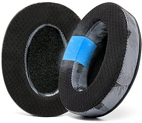 WC Freeze Hybrid Fabric Cooling Gel Replacement Earpads - Compatible with HyperX Cloud, Steelseries Arctis, ATH M50X, Turtle Beach Stealth & More - Comfortable & Cooler for Longer | Antharacite