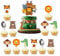 13pcs Zoo Animal Happy Cake Toppers - Safari Jungle Theme for Kids Boy Girl 1st-4th Birthday & Cupcakes