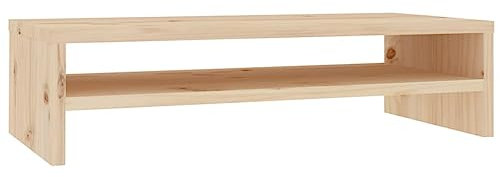 vidaXL Soporte de Monitor Elevador Armario de Escritorio Pantalla Portátil Mesa Estante Exhibición Madera Maciza de Pino 50x24x13 cm