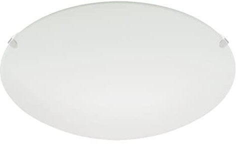 White Satin Glass Shade Modern Round Flush Ceiling & Wall Light | 25cm Diameter | 1 x ES E27 Lamp Required | UK Approved | Low Profile Height
