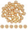 BENECREAT 40 PCS Gold 10mm Round Brass Filigree Beads