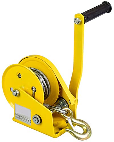 DPDZSW Handseilwinde, Tragbar Kurbel Handwinde, Handwinde Mit Automatisch Bremse, Edelstahl, Seilzug, Stahlhaken, Für Frachtabfertigung Heben Und Traktion,1200lbs-10M