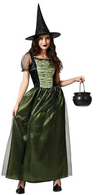 Atosa disfraz bruja verde con sombrero mujer adulto M