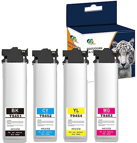 OGOUGUAN T9451-T9454 Druckerpatronen kompatibel mit Epson T9451 T9452 T9453 T9454 für Epson Workforce Pro WF-C5710DWF WF-C5210DW WF-C5790DWF WF-C5290DW, Epson WF-C5710 WF-C5790 (4 Pa) quets)
