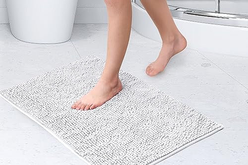 Emma Barclay Noodle Soft Touch Rutschfester Badezimmerteppich, Duschmatte, 40 x 60 cm, Weiß