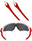 EZReplace Branches de rechange noires pour lunettes de soleil Oakley Radar EV Path/Radar EV Pitch/Radar EV Path Asian Fit, Rouge, Taille unique