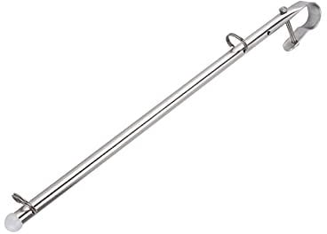 Boat Flag Pole Marine Flag Pole Bow Rail Flag Holder Boat Flag Pole Kit 40cm/15.7in Boat Flag Staff Stainless Steel Rail Hardware Fittings Flag Stick for Ships Yacht Flags