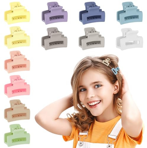 Dimeho 12 Stück Rutschfeste Haarspangen Mädchen Mini Haarklammern Niedlich Matt Hair Clip Klein Haarklammer Langlebige Haarspange 90er-Jahre-Haar-Accessoires für Frauen Mädchen Dünnes Dickes Lockiges