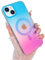 Heaofei Cute Iridescent Magnetic Case for iPhone 13 & iPhone 14 Case [Compatible with Magsafe] with Matte Holographic Back, Trendy Girly Rainbow Protective Cover for Women, Gradient Blue & Pink