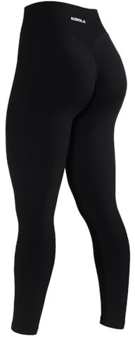 AUROLA Beeindruckende Workout-Leggings für Damen, hohe Taille, Yogahose, nahtlos, Laufen, athletische Leggings für Damen, Schwarz, M