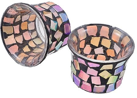 IMIKEYA 2St Kandelaber aus Glas Living Room Decoration wohnaccessoires Candlestick elektrische Kerzen goldene Kerzenhalter Lampe Tischdekoration aus Glas Kerzenhalter für zu Hause Orange