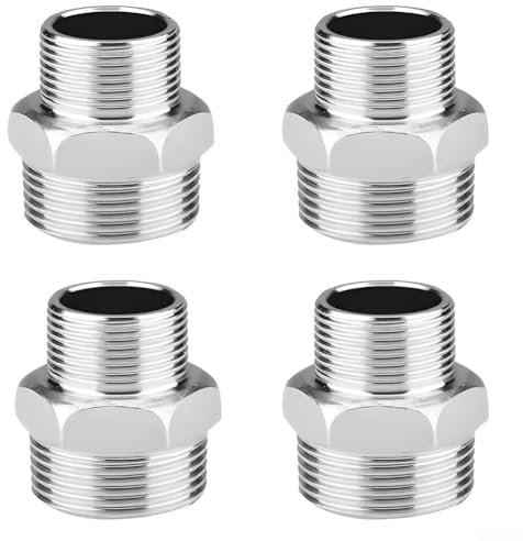 HOHOVYVY Lot de 4 raccords filetés en acier inoxydable G1 vers G3/4 - Réduction droite - Raccord double filetage