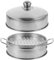 KICHOUSE 1Set Vaporiera Alluminio Cucinare Verdure Dim Sum e Altri Piatti con Superficie e Facile