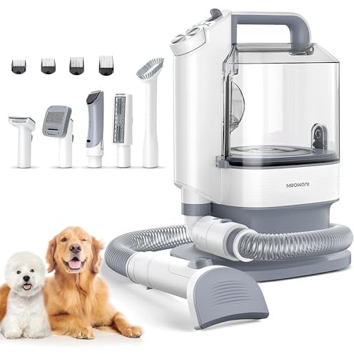 Meowant Hundeschermaschine Mit 5 Werkzeugen & 3,2 L Haartrimmer Staubsauger.Leise Tierhaarschneidemaschine Für Hunde Und Katzen - Inklusive Hundestaubsauger Mit Bürste Zur Fellpflege Und Reinigung