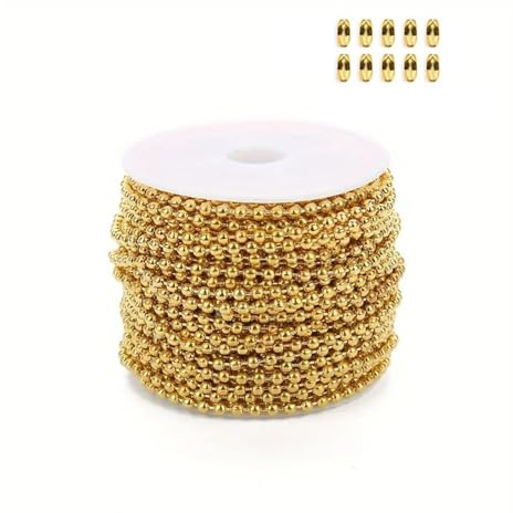 AMENGJ Kugelkette 5 m Lange Metallkugelkette aus roségoldenem Eisen for DIY-Armbänder, Halsketten, Schmuckzubehör, Anhängerketten(3.0mm)