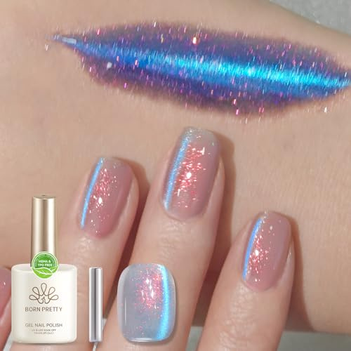 BORN PRETTY Cat Magnetic Eye U V Nagellack 15ml Arktisblau‌ Pearleszenz Gel Nagellack Glitzer mit Magnet Maniküre für Nagelstudio DIY zu Hause