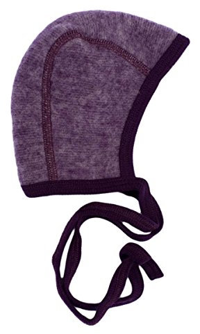 Cosilana Baby Häubchen aus 100% Wolle Fleece (kbT) (62/68, Lila-Melange)
