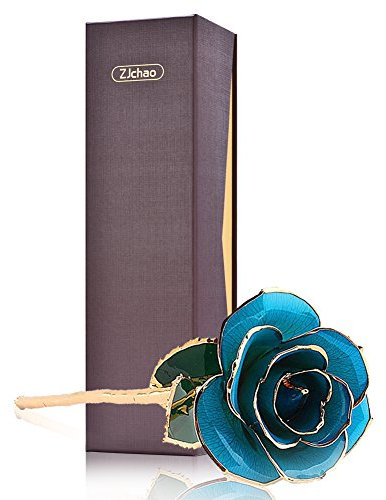 24K Gold Rose Blume,Handgefertigt Konservierte Rose Forever Gold Plated Rose Dipped Long Stem Rose, Bestes für