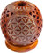 Saraswati Teelicht Kugel Blume des Lebens Speckstein Ocker 8cm