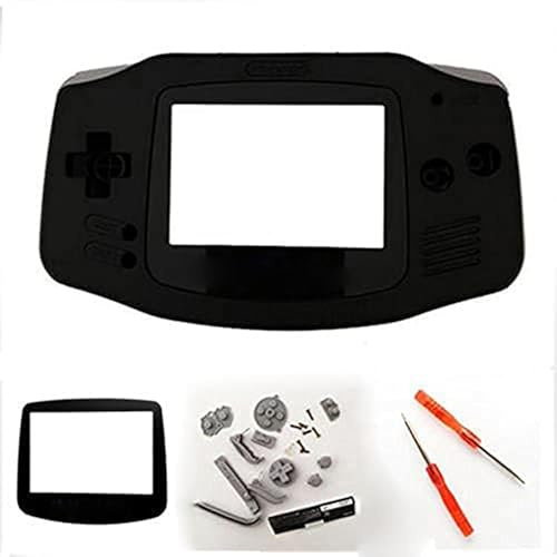 Vollgehäuse für GBA mit Bildschirm und Schraubendreher, Schwarz