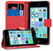 Jonlineuk iPhone 5C Case, [Card Holder] Magnetic Luxury PU Wallet Cover - Id Holder Flip Leather Case For iPhone 5C (Red)