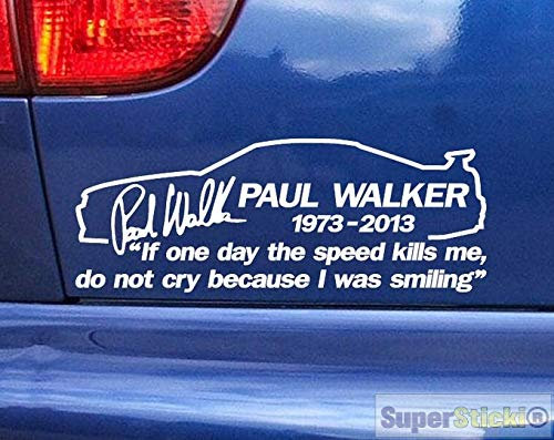 SUPERSTICKI Paul Walker Rip 1973-2013 ca 20cm Autoaufkleber Aufkleber aus Hochleistungsfolie