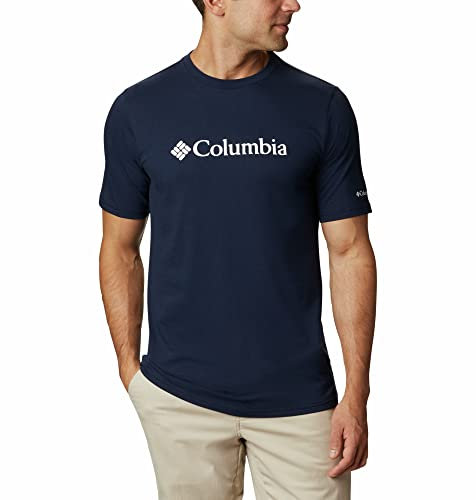 Columbia Men's CSC Basic Logo Short Sleeve Short Sleeve Shirt, Collegiate Navy x White, Size XXL