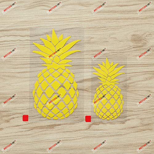 Ananas Vinyl Aufkleber – 2er-Pack, Gelb, 10,2 cm, 15,2 cm – konturgeschnitten, ohne Hintergrund, für Auto, Boot, Laptop, Becher