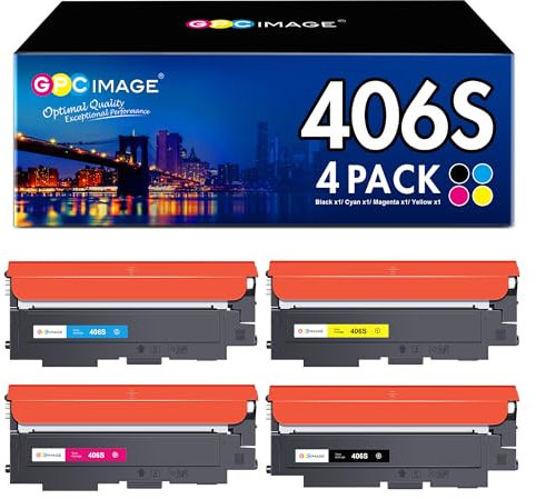 GPC IMAGE P406C Toner Kompatibel für Samsung CLT-P406C K406S für Toner Samsung Xpress C460W CLX 3305 C410W CLP 365 CLX 3300 CLX-3305W C460 C460FW CLT C406S Y406S M406S 406S Druckerpatronen (4er-Pack)